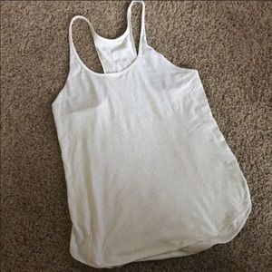 Lululemon Striped Gray/White Tank Top